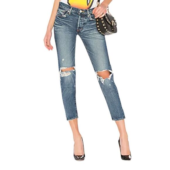 Moussy Vintage Latrobe Tapered Jean in Blue Size 27 - Picture 1 of 9